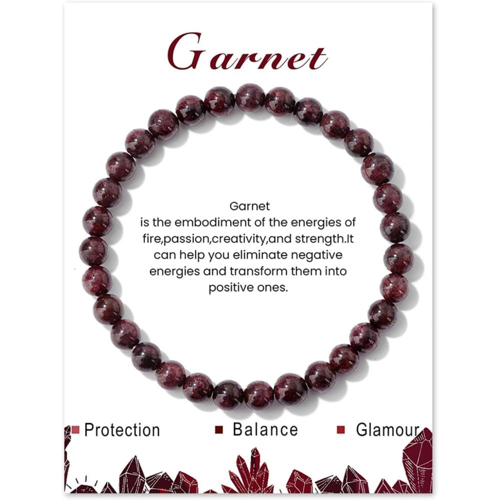 imageCrystal Bracelet for Women Spiritual 6mm Natural Stone Bracelets Handmade Stretch Crystal Beaded Bracelets Energy Gemstone Bracelet Healing Bracelet Crystal Jewelry for Women Mengarnet