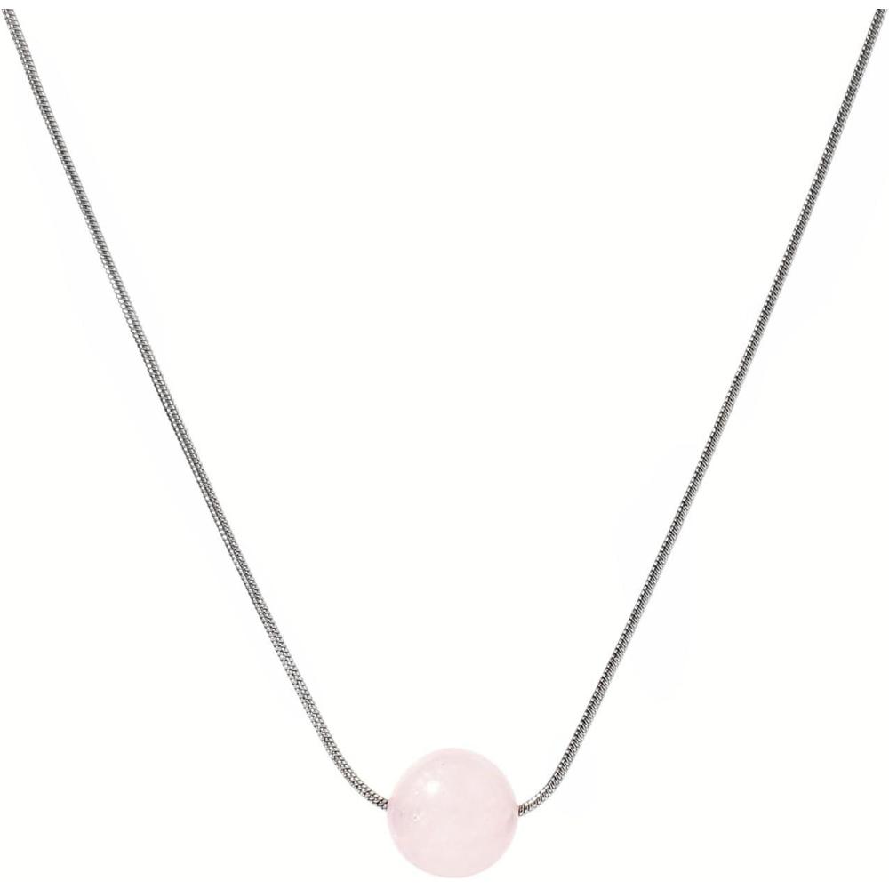 imageLit Wall Crystal Necklaces for Women 10mm 18K Gold White Plated Crystal Pendant Natural Stone Necklace Adjustable Gemstone Necklace Healing Crystal Necklace Silver Necklaces for WomenRose Quartz