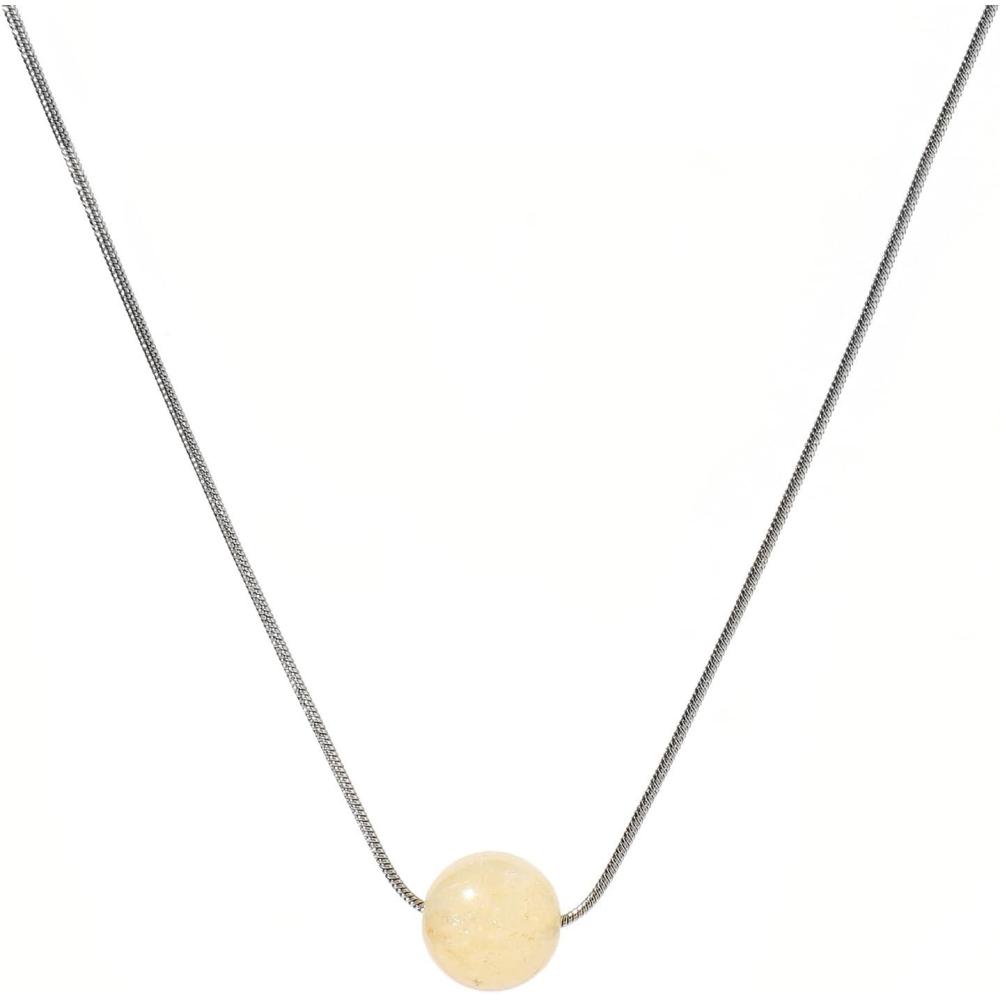 imageLit Wall Crystal Necklaces for Women 10mm 18K Gold White Plated Crystal Pendant Natural Stone Necklace Adjustable Gemstone Necklace Healing Crystal Necklace Silver Necklaces for WomenCitrine