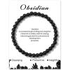 Crystal Bracelet for Women Spiritual 6mm Natural Stone Bracelets Handmade Stretch Crystal Beaded Bracelets Energy Gemstone Bracelet Healing Bracelet Crystal Jewelry for Women Men(obsidian)