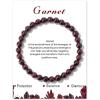 Crystal Bracelet for Women Spiritual 6mm Natural Stone Bracelets Handmade Stretch Crystal Beaded Bracelets Energy Gemstone Bracelet Healing Bracelet Crystal Jewelry for Women Men(garnet)