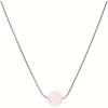 Lit Wall Crystal Necklaces for Women 10mm 18K Gold White Plated Crystal Pendant Natural Stone Necklace Adjustable Gemstone Necklace Healing Crystal Necklace Silver Necklaces for Women(Rose Quartz)