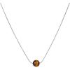 Lit Wall Crystal Necklaces for Women 10mm 18K Gold White Plated Crystal Pendant Natural Stone Necklace Adjustable Gemstone Necklace Healing Crystal Necklace Silver Necklaces for Women(Tiger Eye)