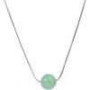 Lit Wall Crystal Necklaces for Women 10mm 18K Gold White Plated Crystal Pendant Natural Stone Necklace Adjustable Gemstone Necklace Healing Crystal Necklace Silver Necklaces for Women(Jade)