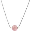 Lit Wall Crystal Necklaces for Women 10mm 18K Gold White Plated Crystal Pendant Natural Stone Necklace Adjustable Gemstone Necklace Healing Crystal Necklace Silver Necklaces for Women(Strawberry Quartz)