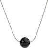 Lit Wall Crystal Necklaces for Women 10mm 18K Gold White Plated Crystal Pendant Natural Stone Necklace Adjustable Gemstone Necklace Healing Crystal Necklace Silver Necklaces for Women(Black Obsidian)