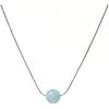 Lit Wall Crystal Necklaces for Women 10mm 18K Gold White Plated Crystal Pendant Natural Stone Necklace Adjustable Gemstone Necklace Healing Crystal Necklace Silver Necklaces for Women(Aquamarine)