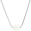 Lit Wall Crystal Necklaces for Women 10mm 18K Gold White Plated Crystal Pendant Natural Stone Necklace Adjustable Gemstone Necklace Healing Crystal Necklace Silver Necklaces for Women(Moonstone)