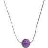 Lit Wall Crystal Necklaces for Women 10mm 18K Gold White Plated Crystal Pendant Natural Stone Necklace Adjustable Gemstone Necklace Healing Crystal Necklace Silver Necklaces for Women(Amethyst)