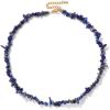 Raw Crystal Necklaces for Women 5-8mm Handmade Natural Stone Necklace Beaded Choker Necklace Healing Crystal Necklace Gemstone Necklace Raw Crystal Beaded Necklace for Her(Lapis Lazuli)