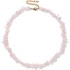 Raw Crystal Necklaces for Women 5-8mm Handmade Natural Stone Necklace Beaded Choker Necklace Healing Crystal Necklace Gemstone Necklace Raw Crystal Beaded Necklace for Her(Rose Quartz)