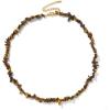Raw Crystal Necklaces for Women 5-8mm Handmade Natural Stone Necklace Beaded Choker Necklace Healing Crystal Necklace Gemstone Necklace Raw Crystal Beaded Necklace for Her(Tiger Eye)