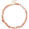 Raw Crystal Necklaces for Women 5-8mm Handmade Natural Stone Necklace Beaded Choker Necklace Healing Crystal Necklace Gemstone Necklace Raw Crystal Beaded Necklace for Her(Carnelian)