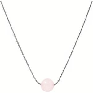 Lit Wall Crystal Necklaces for Women 10mm 18K Gold White Plated Crystal Pendant Natural Stone Necklace Adjustable Gemstone Necklace Healing Crystal Necklace Silver Necklaces for Women(Rose Quartz)