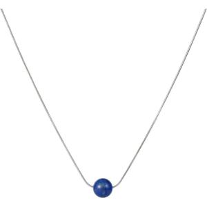 Lit Wall Crystal Necklaces for Women 10mm 18K Gold White Plated Crystal Pendant Natural Stone Necklace Adjustable Gemstone Necklace Healing Crystal Necklace Silver Necklaces for Women(Lapis Lazuli)