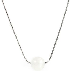 Lit Wall Crystal Necklaces for Women 10mm 18K Gold White Plated Crystal Pendant Natural Stone Necklace Adjustable Gemstone Necklace Healing Crystal Necklace Silver Necklaces for Women(Moonstone)