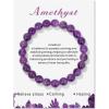 8mm Healing Crystal Bracelet for Women Handmade Natural Stone Bracelets Semi-Precious Gemstone Bracelets Stretch Crystal Beaded Bracelets Healing Gifts for Women(amethyst)
