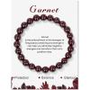 8mm Healing Crystal Bracelet for Women Handmade Natural Stone Bracelets Semi-Precious Gemstone Bracelets Stretch Crystal Beaded Bracelets Healing Gifts for Women(garnet)