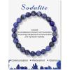 8mm Healing Crystal Bracelet for Women Handmade Natural Stone Bracelets Semi-Precious Gemstone Bracelets Stretch Crystal Beaded Bracelets Healing Gifts for Women(sodalite)