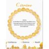8mm Healing Crystal Bracelet for Women Handmade Natural Stone Bracelets Semi-Precious Gemstone Bracelets Stretch Crystal Beaded Bracelets Healing Gifts for Women(citrine)