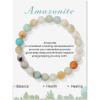 8mm Healing Crystal Bracelet for Women Handmade Natural Stone Bracelets Semi-Precious Gemstone Bracelets Stretch Crystal Beaded Bracelets Healing Gifts for Women(amazonite)