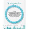8mm Healing Crystal Bracelet for Women Handmade Natural Stone Bracelets Semi-Precious Gemstone Bracelets Stretch Crystal Beaded Bracelets Healing Gifts for Women(turquoise)