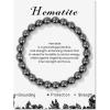 8mm Healing Crystal Bracelet for Women Handmade Natural Stone Bracelets Semi-Precious Gemstone Bracelets Stretch Crystal Beaded Bracelets Healing Gifts for Women(hematite)