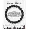 8mm Healing Crystal Bracelet for Women Handmade Natural Stone Bracelets Semi-Precious Gemstone Bracelets Stretch Crystal Beaded Bracelets Healing Gifts for Women(lava rock)