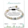 Crystal Bracelet for Women 6mm Natural Stone Bracelets Adjustable Handmade Beaded Bracelets Braided Gemstone Bracelet Healing Crystal Bracelet Crystal Jewelry for Women(amazonite)