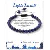 Crystal Bracelet for Women 6mm Natural Stone Bracelets Adjustable Handmade Beaded Bracelets Braided Gemstone Bracelet Healing Crystal Bracelet Crystal Jewelry for Women(lapis lazuli)