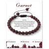 Crystal Bracelet for Women 6mm Natural Stone Bracelets Adjustable Handmade Beaded Bracelets Braided Gemstone Bracelet Healing Crystal Bracelet Crystal Jewelry for Women(garnet)