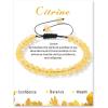 Crystal Bracelet for Women 6mm Natural Stone Bracelets Adjustable Handmade Beaded Bracelets Braided Gemstone Bracelet Healing Crystal Bracelet Crystal Jewelry for Women(citrine)
