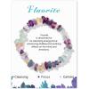 Crystal Bracelet for Women Handmade 8mm Raw Crystal Bracelets Natural Stone Bracelets Semi-Precious Gemstone Bracelets Stretch Healing Bracelet Jewelry Gifts for Women(fluorite)