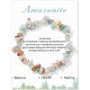Crystal Bracelet for Women Handmade 8mm Raw Crystal Bracelets Natural Stone Bracelets Semi-Precious Gemstone Bracelets Stretch Healing Bracelet Jewelry Gifts for Women(amazonite)