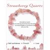 Crystal Bracelet for Women Handmade 8mm Raw Crystal Bracelets Natural Stone Bracelets Semi-Precious Gemstone Bracelets Stretch Healing Bracelet Jewelry Gifts for Women(strawberry quartz)