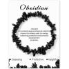 Crystal Bracelet for Women Handmade 8mm Raw Crystal Bracelets Natural Stone Bracelets Semi-Precious Gemstone Bracelets Stretch Healing Bracelet Jewelry Gifts for Women(black obsidian)
