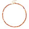 Crystal Necklaces for Women 4mm Handmade Natural Stone Choker Beaded Necklace Healing Crystal Necklace Gemstone Necklace Crystal Bead Necklace for Women(Carnelian)