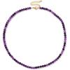 Crystal Necklaces for Women 4mm Handmade Natural Stone Choker Beaded Necklace Healing Crystal Necklace Gemstone Necklace Crystal Bead Necklace for Women(Amethyst)