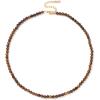 Crystal Necklaces for Women 4mm Handmade Natural Stone Choker Beaded Necklace Healing Crystal Necklace Gemstone Necklace Crystal Bead Necklace for Women(Tiger Eye)