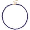 Crystal Necklaces for Women 4mm Handmade Natural Stone Choker Beaded Necklace Healing Crystal Necklace Gemstone Necklace Crystal Bead Necklace for Women(Lapis Lazuli)