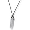 Crystal Necklaces for Women Gemstone Pendant Necklace Adjustable Handmade Black Rope Natural Stone Spiritual Necklace Energy Crystals and Healing Stones Necklace for Men(labradorite)