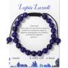 Healing Crystal Bracelet for Women 8mm Natural Stone Crystal Beaded Bracelets Adjustable Handmade Gemstone Bracelet Healing Jewelry Mother’s Day Gifts for Women(lapis lazuli)