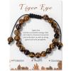 Healing Crystal Bracelet for Women 8mm Natural Stone Crystal Beaded Bracelets Adjustable Handmade Gemstone Bracelet Healing Jewelry Mother’s Day Gifts for Women(tigers eye)