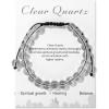 Healing Crystal Bracelet for Women 8mm Natural Stone Crystal Beaded Bracelets Adjustable Handmade Gemstone Bracelet Healing Jewelry Mother’s Day Gifts for Women(clear quartz)