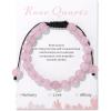 Healing Crystal Bracelet for Women 8mm Natural Stone Crystal Beaded Bracelets Adjustable Handmade Gemstone Bracelet Healing Jewelry Mother’s Day Gifts for Women(rose quartz)