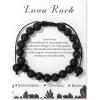 Healing Crystal Bracelet for Women 8mm Natural Stone Crystal Beaded Bracelets Adjustable Handmade Gemstone Bracelet Healing Jewelry Mother’s Day Gifts for Women(lava rock)