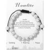 Healing Crystal Bracelet for Women 8mm Natural Stone Crystal Beaded Bracelets Adjustable Handmade Gemstone Bracelet Healing Jewelry Mother’s Day Gifts for Women(howlite)