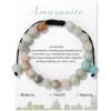 Healing Crystal Bracelet for Women 8mm Natural Stone Crystal Beaded Bracelets Adjustable Handmade Gemstone Bracelet Healing Jewelry Mother’s Day Gifts for Women(amazonite)