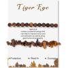 Healing Crystal Bracelets for Women 2 PCS 6mm Natural Stone Bracelet Stretch Crystal Beaded Bracelets Handmade Gemstone Bracelet Jewelry Gifts Christmas Gifts for Women Girls(tigers eye)