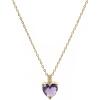 Heart Birthstone Necklace for Women, 14K Gold Plated Birthstone Pendant Necklace Cubic Zirconia Diamond Necklace Dainty Gold Necklace Birthday Gifts for Women Girls(02. February(Amethyst))